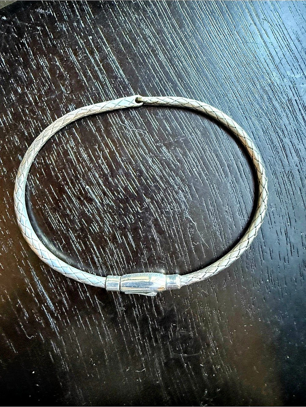Bottega Veneta Intrecciato Sterling Silver Bracelet